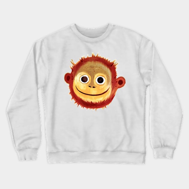 Monkey Face hand Drawn Crewneck Sweatshirt by Mako Design 